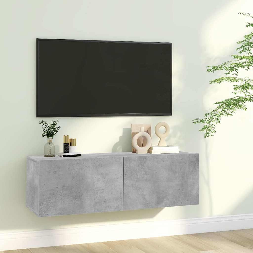 vidaXL TV-taso betoninharmaa 100x30x30 cm tekninen puu