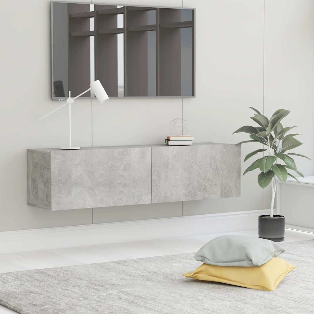 vidaXL TV-taso betoninharmaa 120x30x30 cm tekninen puu