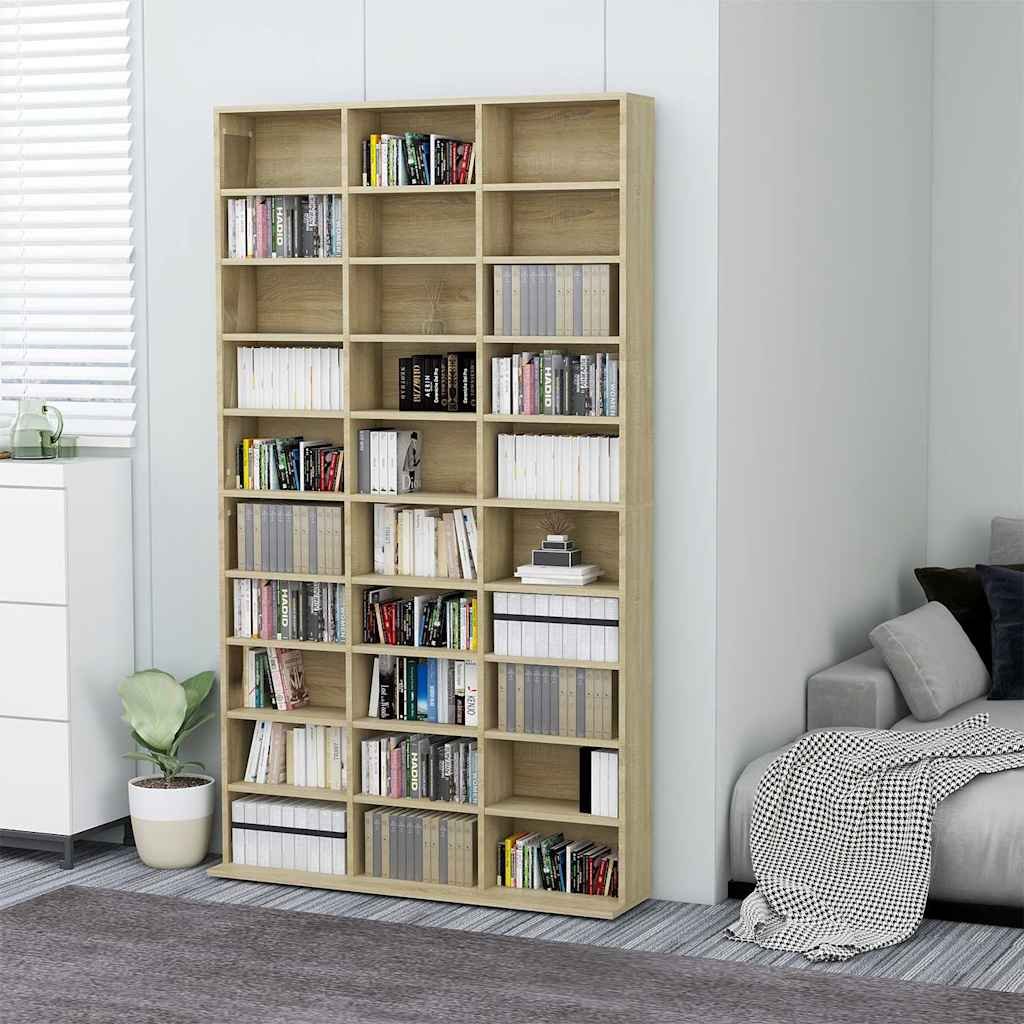 vidaXL CD-hylly Sonoma-tammi 102x23x177,5 cm tekninen puu