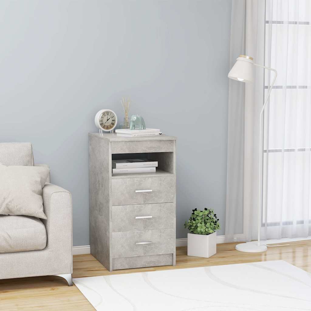 vidaXL Laatikosto betoninharmaa 40x50x76 cm tekninen puu