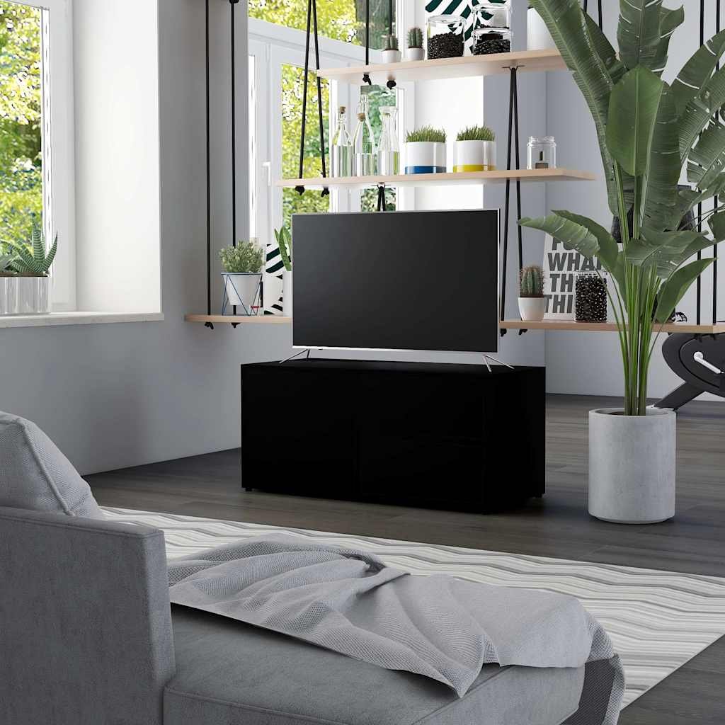 vidaXL TV-taso musta 80x34x36 cm tekninen puu