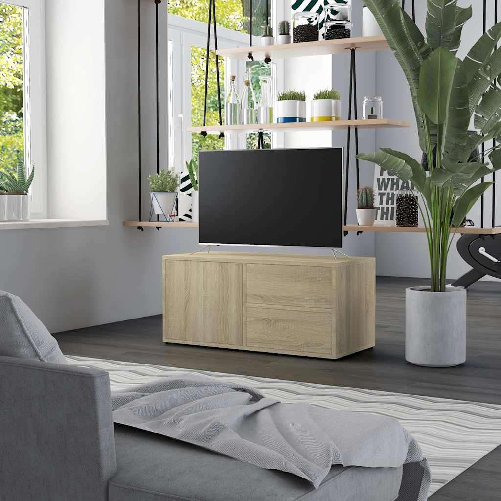 vidaXL TV-taso Sonoma-tammi 80x34x36 cm tekninen puu