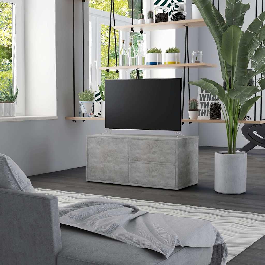vidaXL TV-taso betoninharmaa 80x34x36 cm tekninen puu