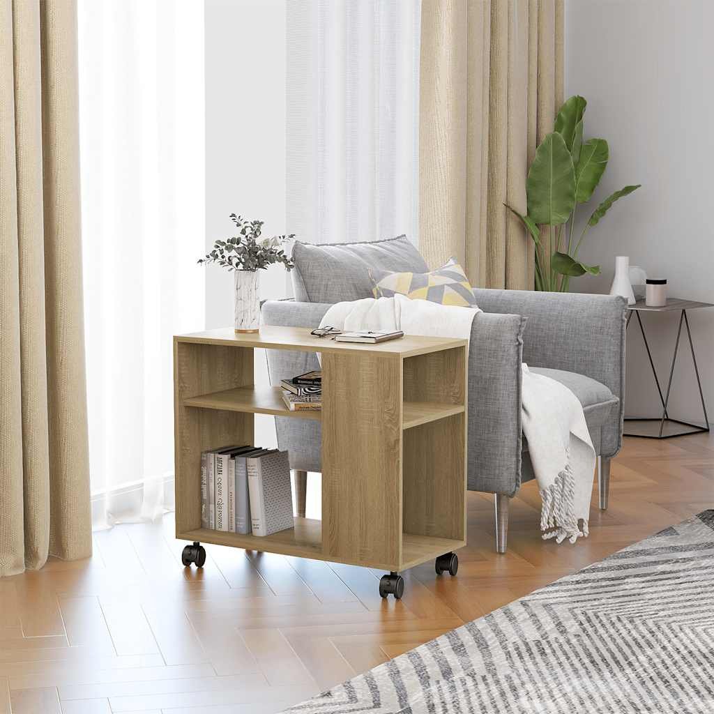 vidaXL Sivupöytä Sonoma tammi 70x35x60,5 cm tekninen puu