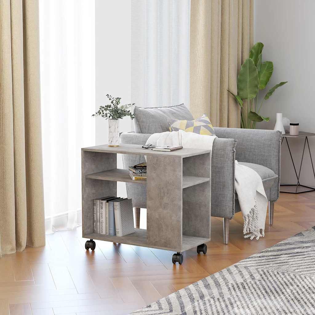 vidaXL Sivupöytä betoninharmaa 70x35x60,5 cm tekninen puu