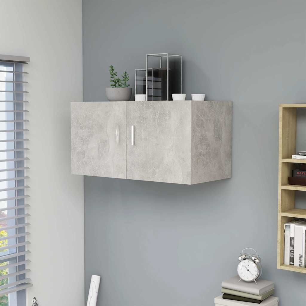 vidaXL Seinäkaappi betoninharmaa 80x39x40 cm tekninen puu