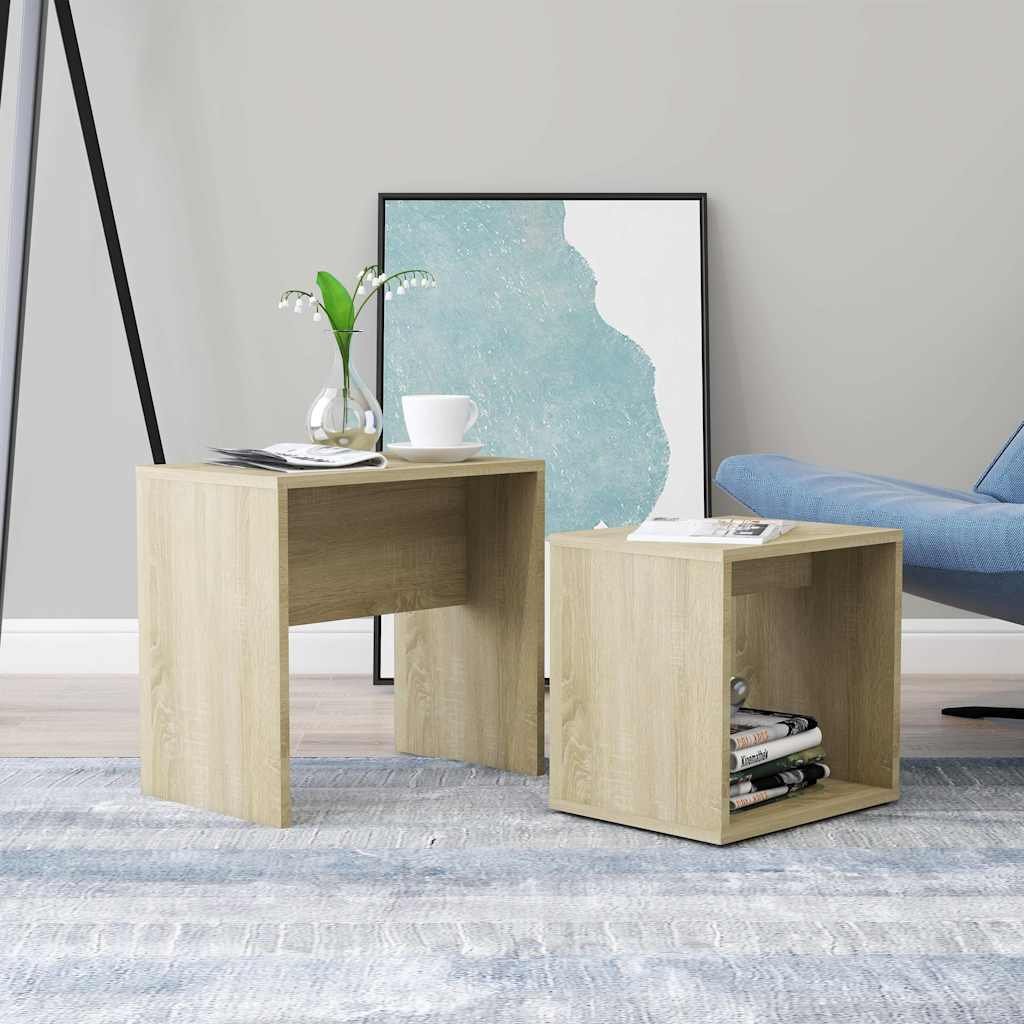 vidaXL Sohvapöytäsarja Sonoma-tammi 48x30x45 cm tekninen puu