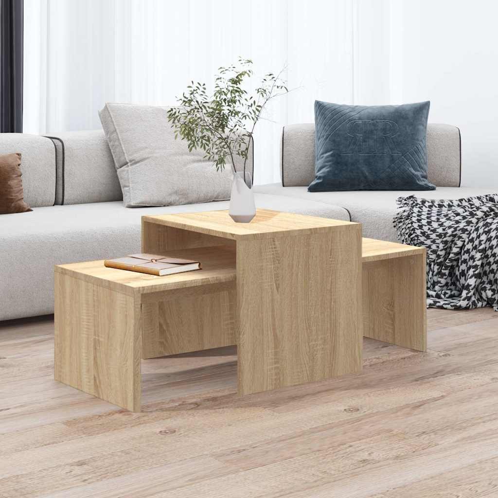 vidaXL Sohvapöytäsarja Sonoma-tammi 100x48x40 cm tekninen puu