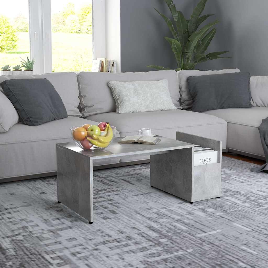 vidaXL Sohvapöytä betoninharmaa 90x45x35 cm tekninen puu