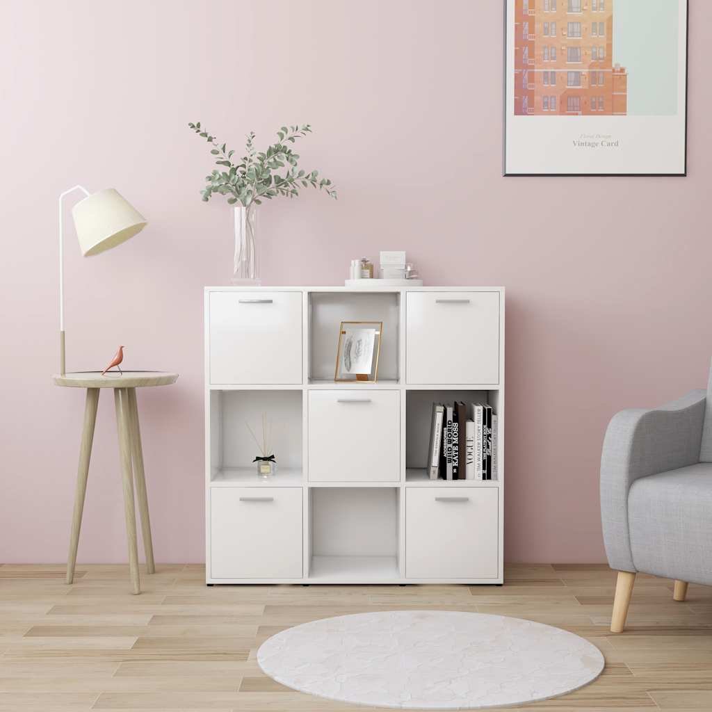 vidaXL Kirjahylly valkoinen 90x30x90 cm tekninen puu