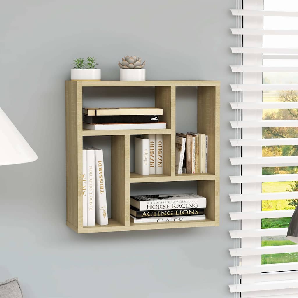 vidaXL Seinähylly Sonoma-tammi 45x16x45 cm tekninen puu