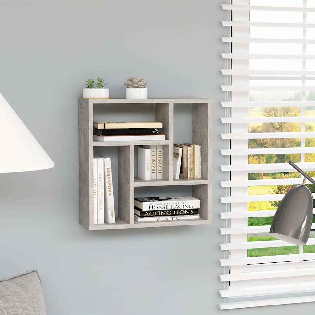 vidaXL Seinähylly betoninharmaa 45x16x45 cm tekninen puu