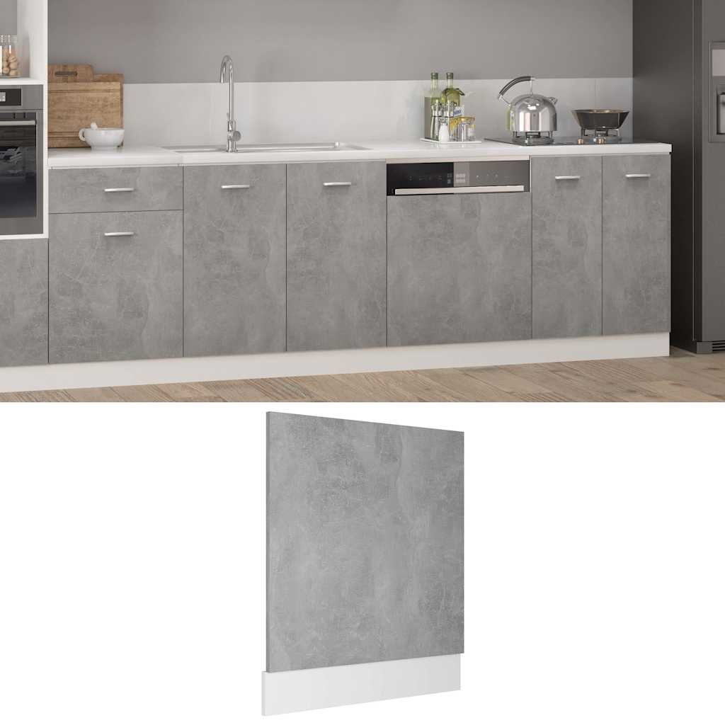 vidaXL Astianpesukoneen paneeli "Lyon" betoninharmaa 59,5x3x67 cm tekninen puu