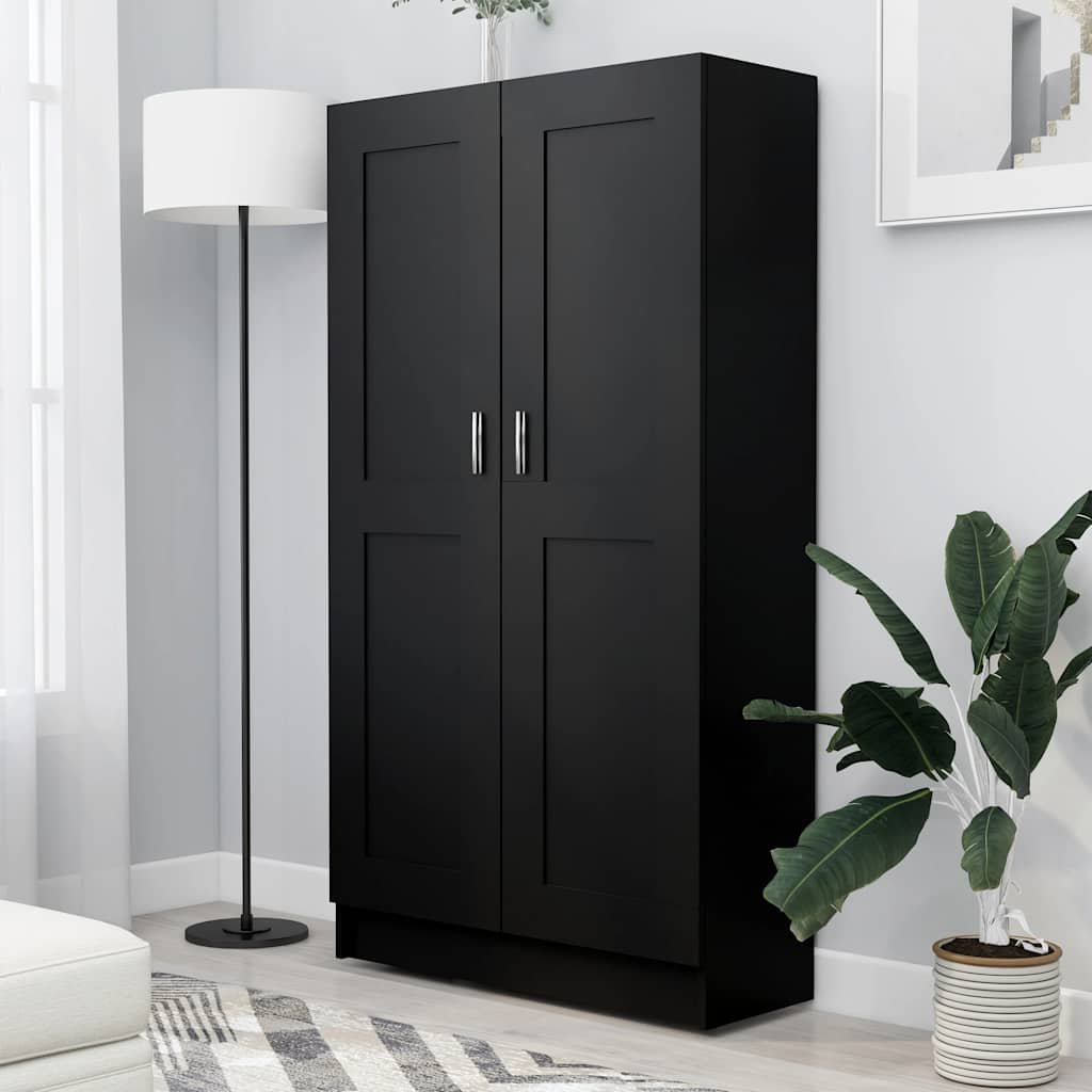 vidaXL Kirjahylly musta 82,5x30,5x150 cm tekninen puu