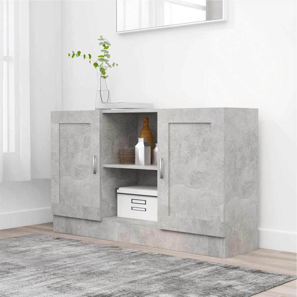 vidaXL Senkki betoninharmaa 120x30,5x70 cm tekninen puu