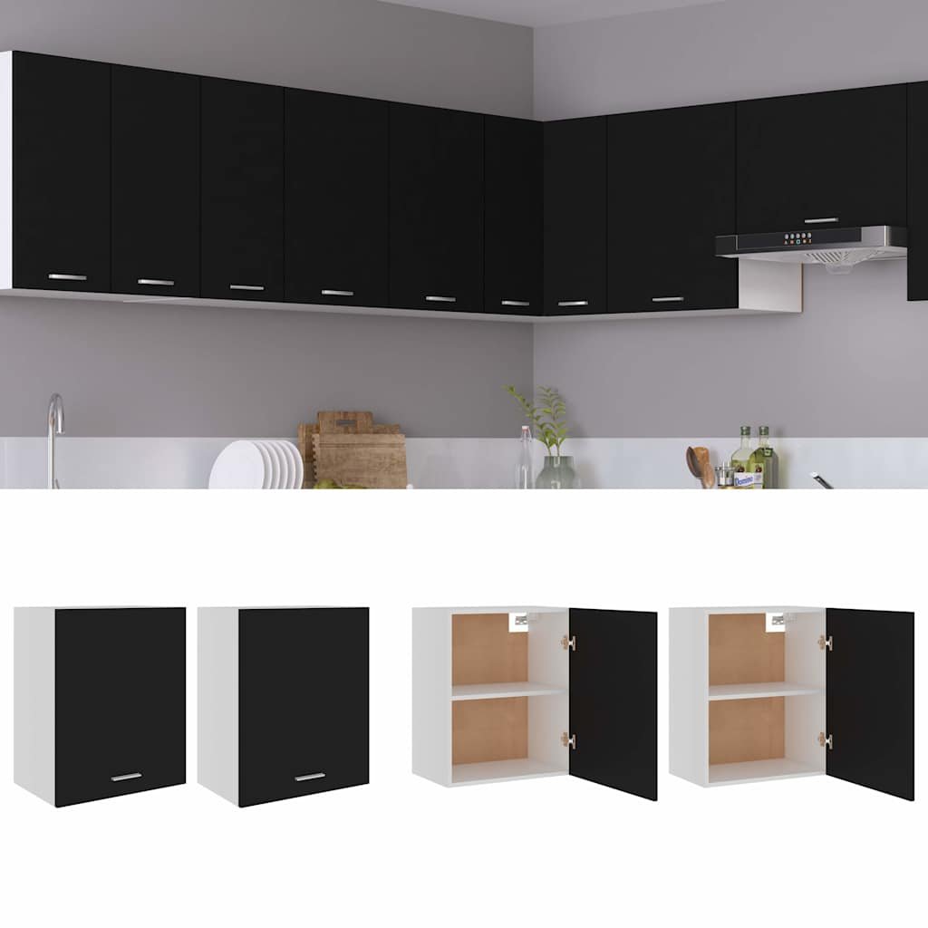vidaXL Riippukaapit 2 kpl "Lyon" musta 50x31x60 cm tekninen puu