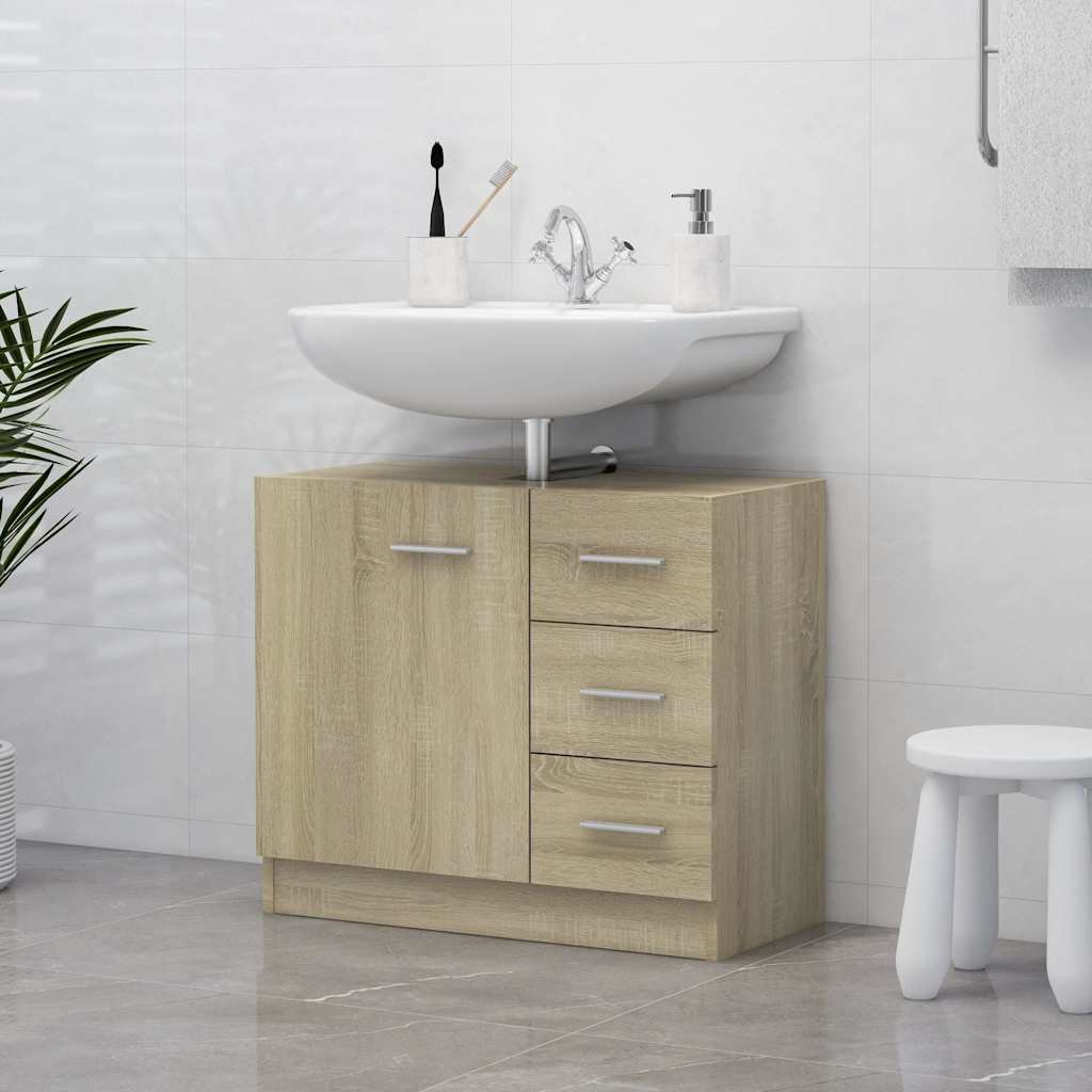 vidaXL Allaskaappi Sonoma tammi 63x30x54 cm tekninen puu