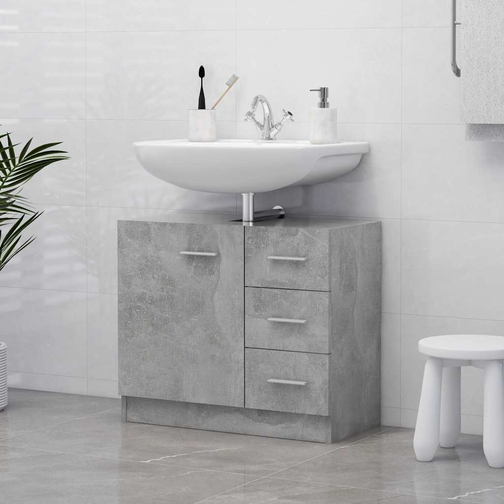 vidaXL Allaskaappi betoninharmaa 63x30x54 cm tekninen puu