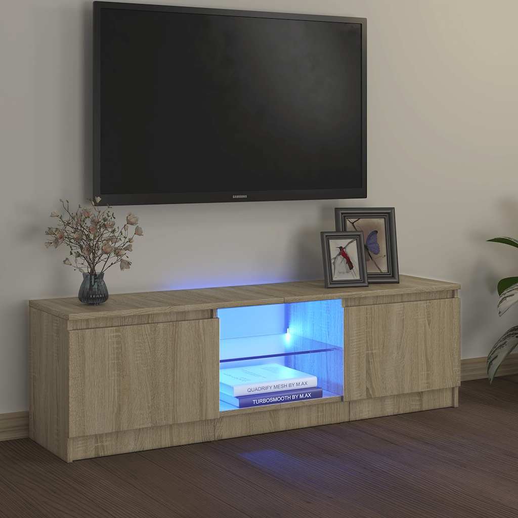vidaXL TV-taso LED-valoilla Sonoma-tammi 120x30x36 cm