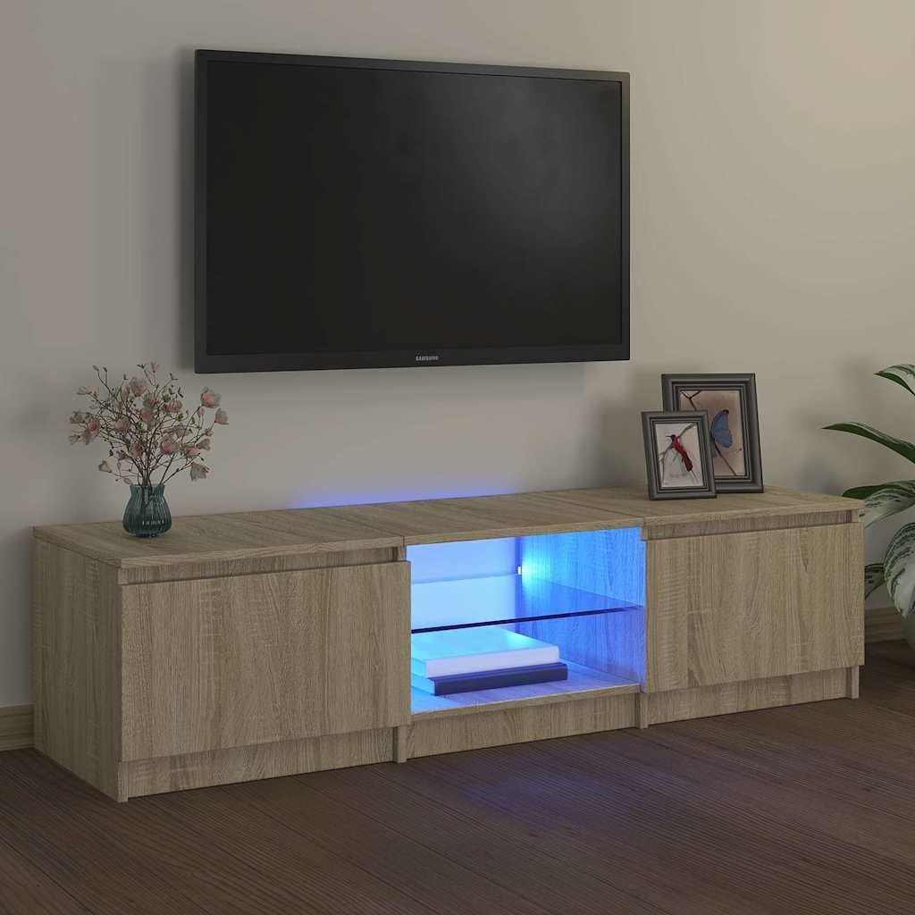 vidaXL TV-taso LED-valoilla Sonoma-tammi 140x40x36 cm