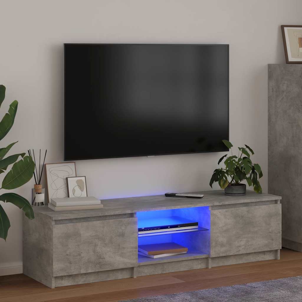 vidaXL TV-taso LED-valoilla betoninharmaa 140x40x36 cm