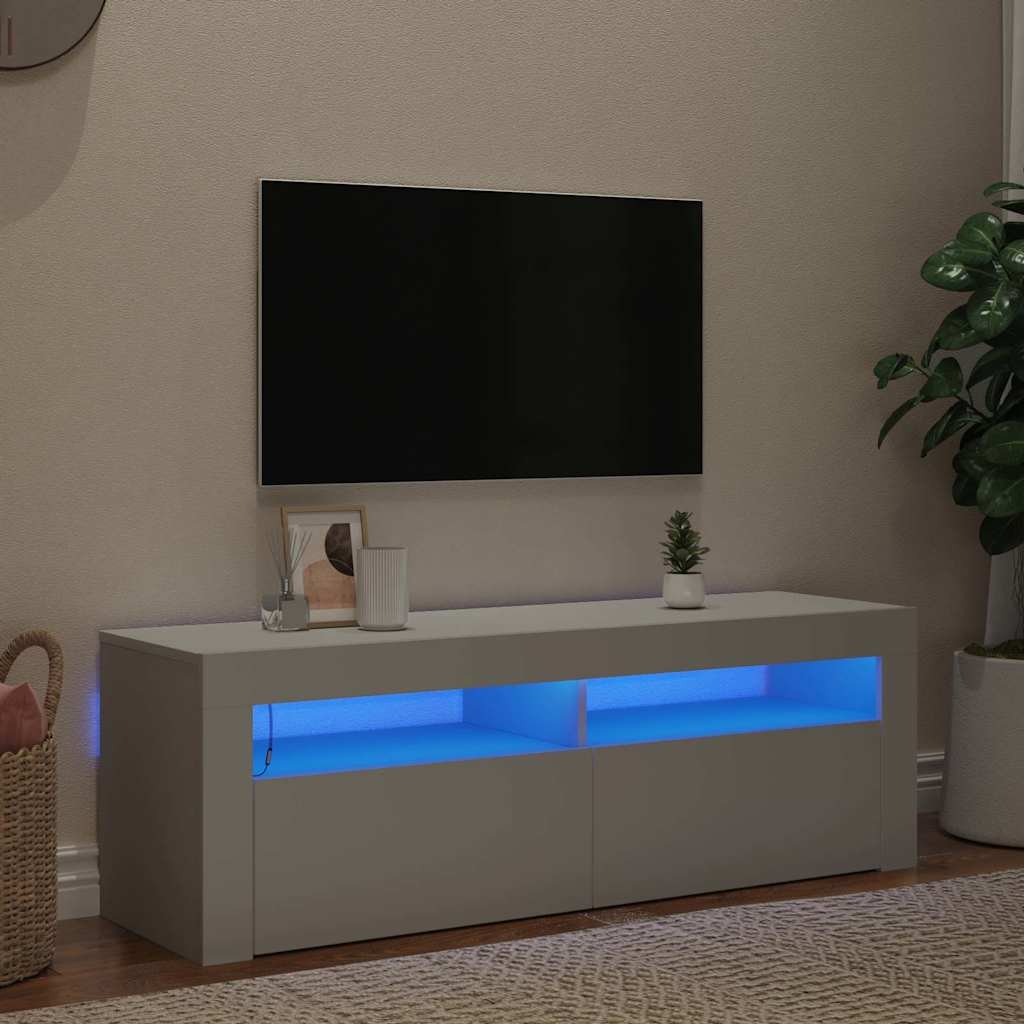 vidaXL TV-taso LED-valoilla valkoinen 120x35x40 cm