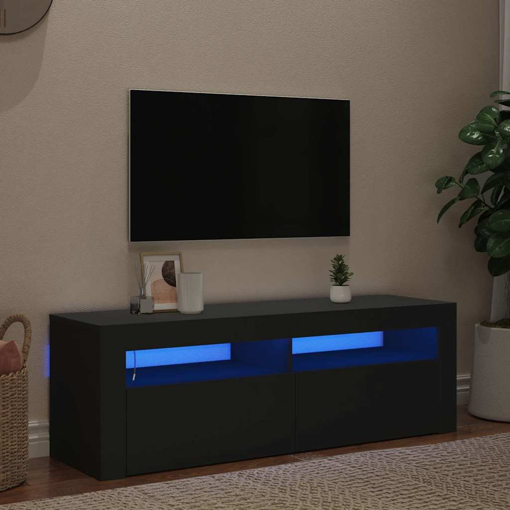 vidaXL TV-taso LED-valoilla musta 120x35x40 cm