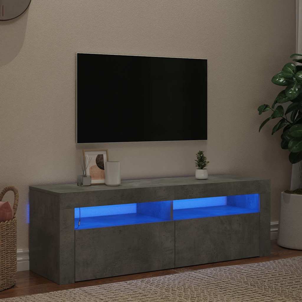 vidaXL TV-taso LED-valoilla betoninharmaa 120x35x40 cm