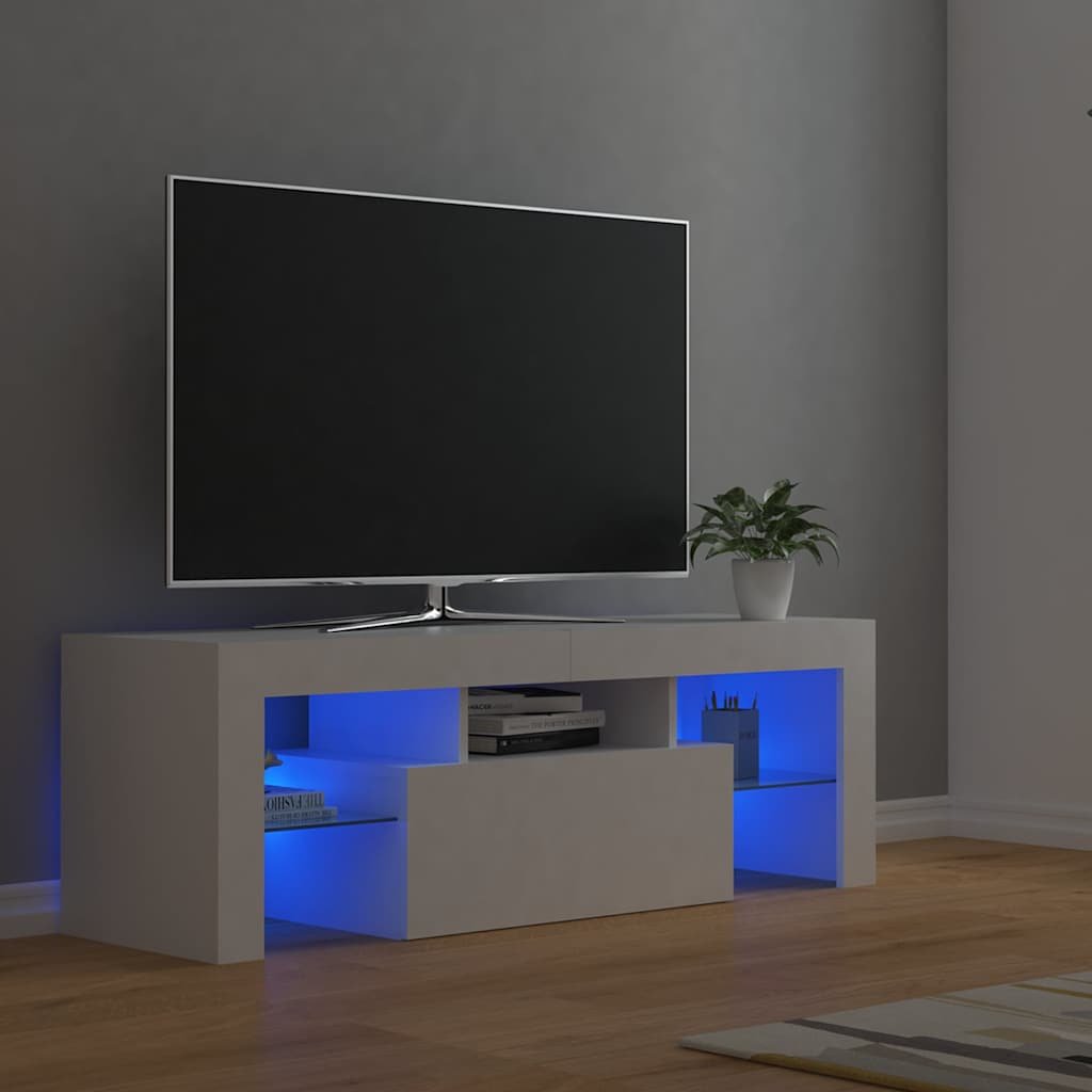 vidaXL TV-taso LED-valoilla valkoinen 120x35x40 cm