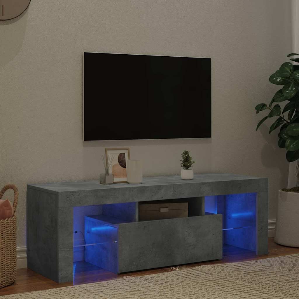 vidaXL TV-taso LED-valoilla betoninharmaa 120x35x40 cm