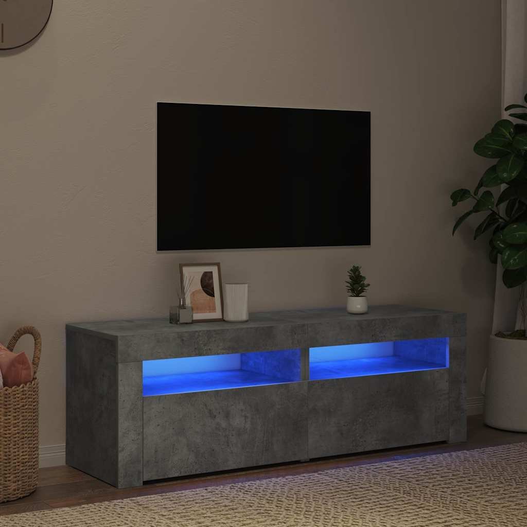 vidaXL TV-taso LED-valoilla betoninharmaa 120x35x40 cm