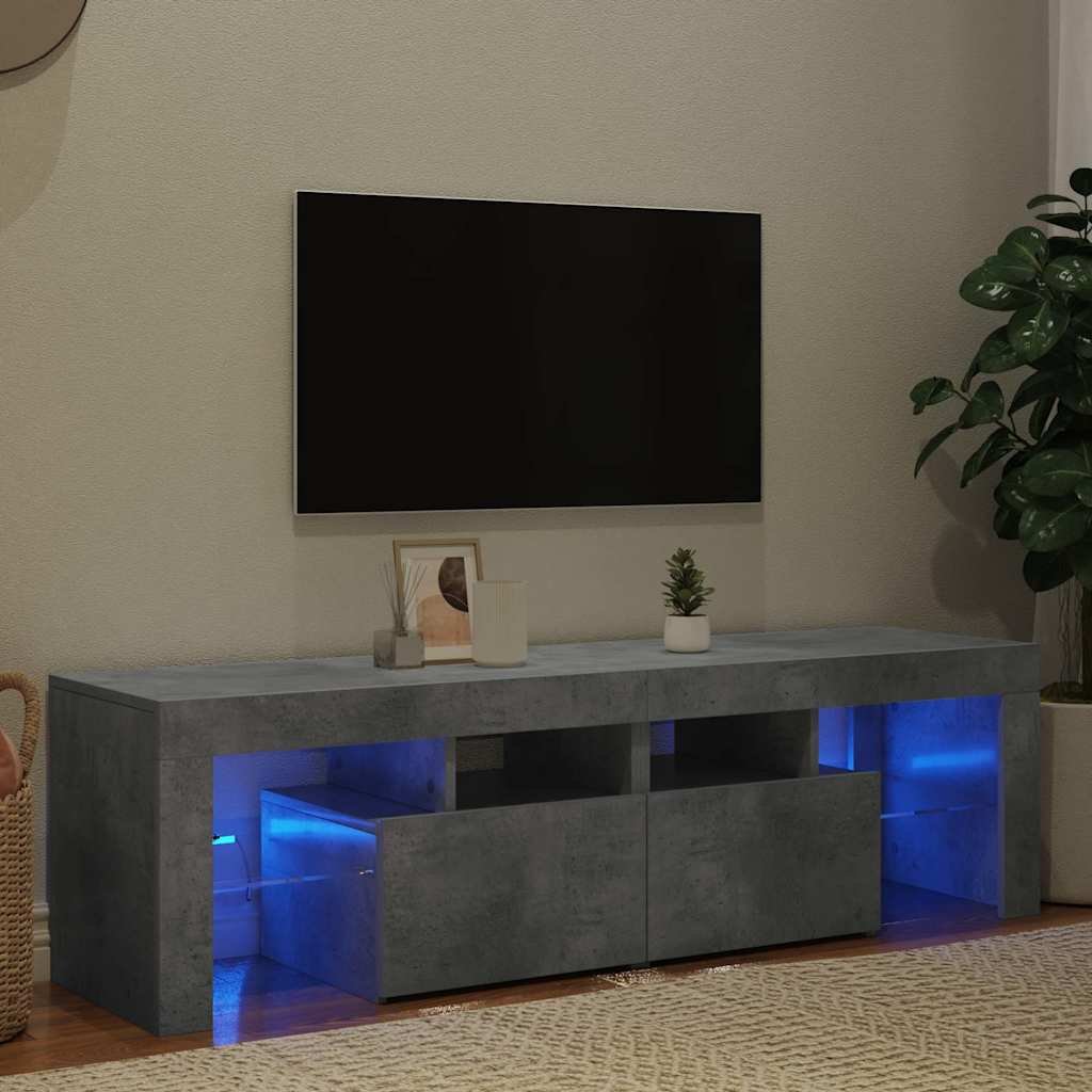 vidaXL TV-taso LED-valoilla betoninharmaa 140x36,5x40 cm