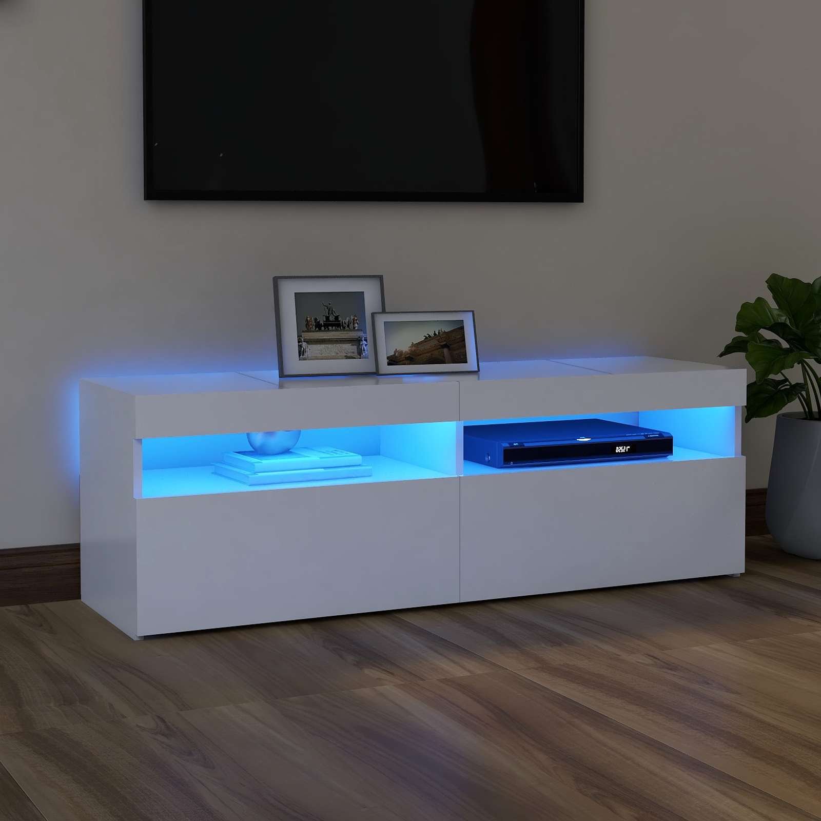 vidaXL TV-taso LED-valoilla valkoinen 120x35x40 cm