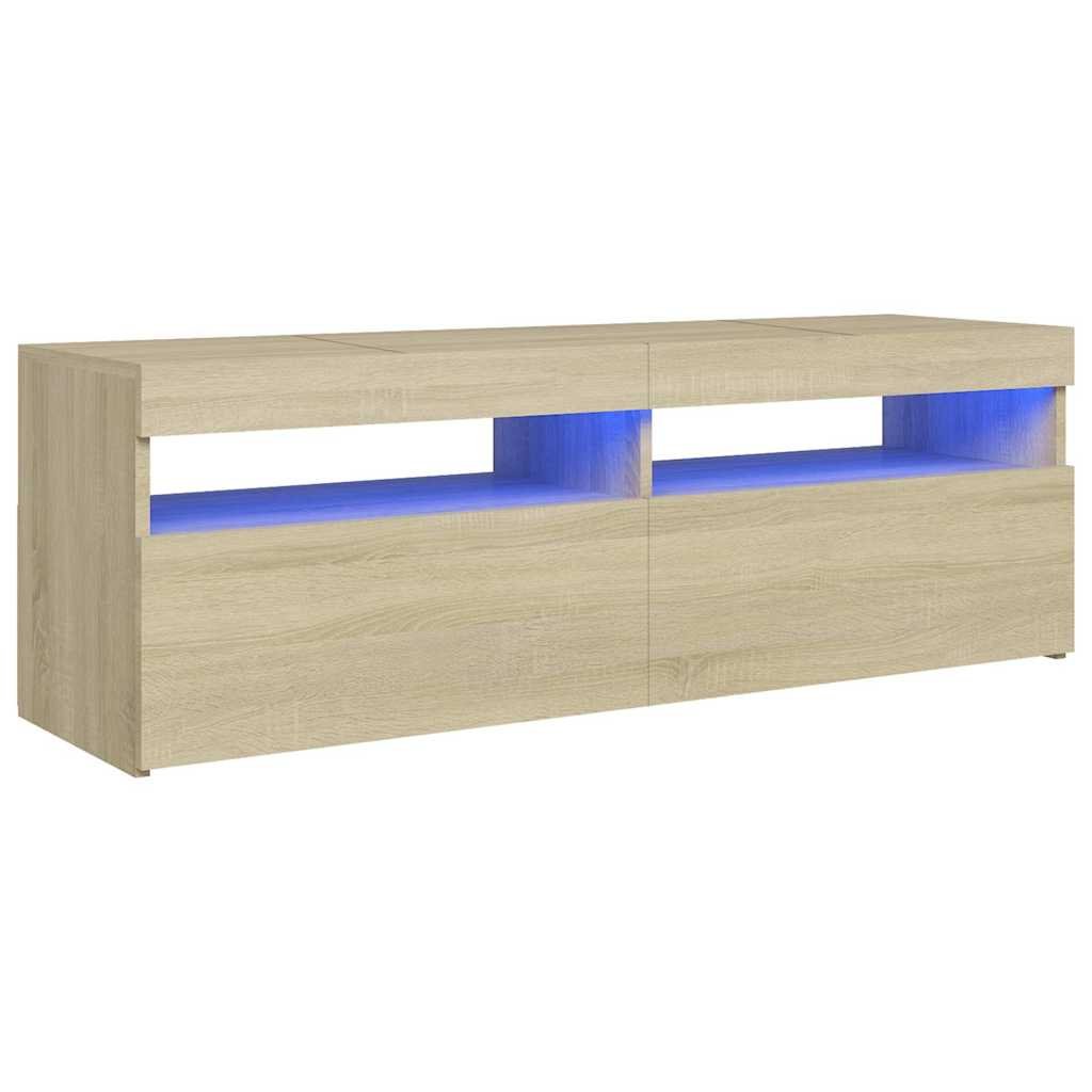 vidaXL TV-taso LED-valoilla Sonoma-tammi 120x35x40 cm