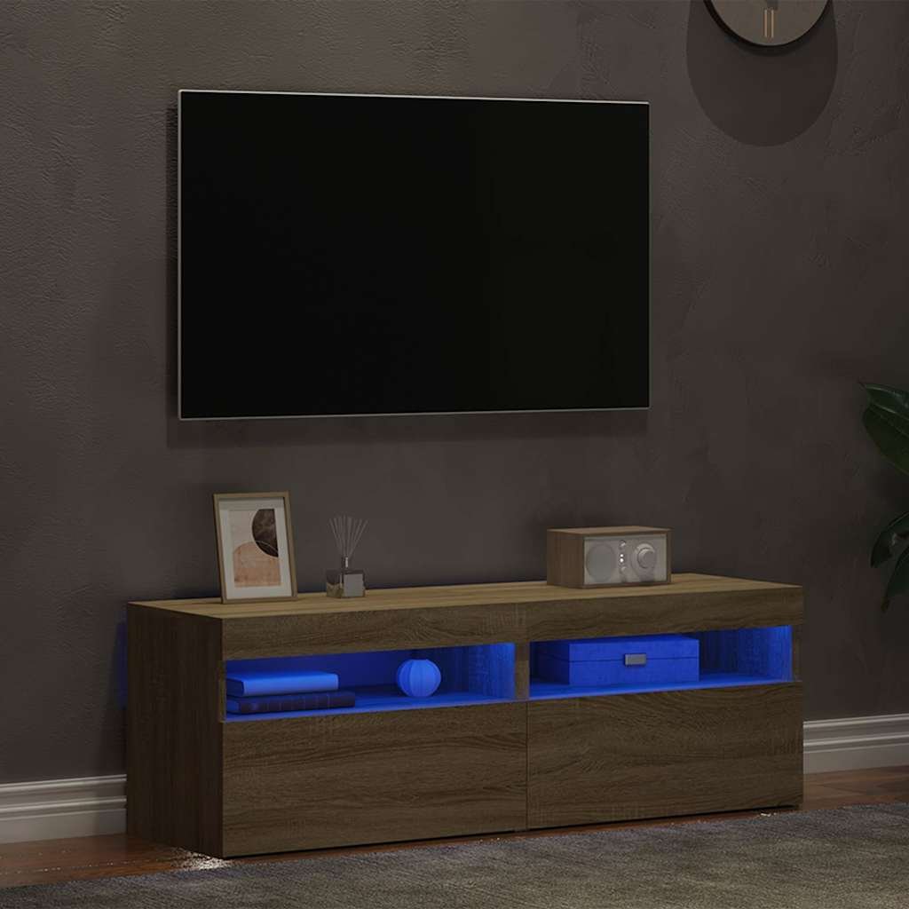 vidaXL TV-tasot LED-valoilla 2 kpl Sonoma-tammi 60x35x40 cm