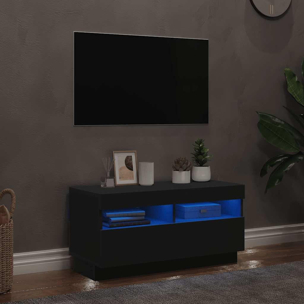vidaXL TV-taso LED-valoilla musta 80x35x40 cm