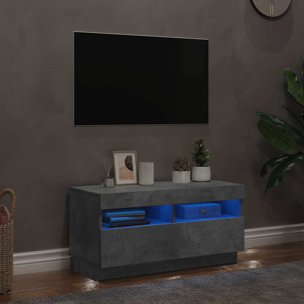vidaXL TV-taso LED-valoilla betoninharmaa 80x35x40 cm