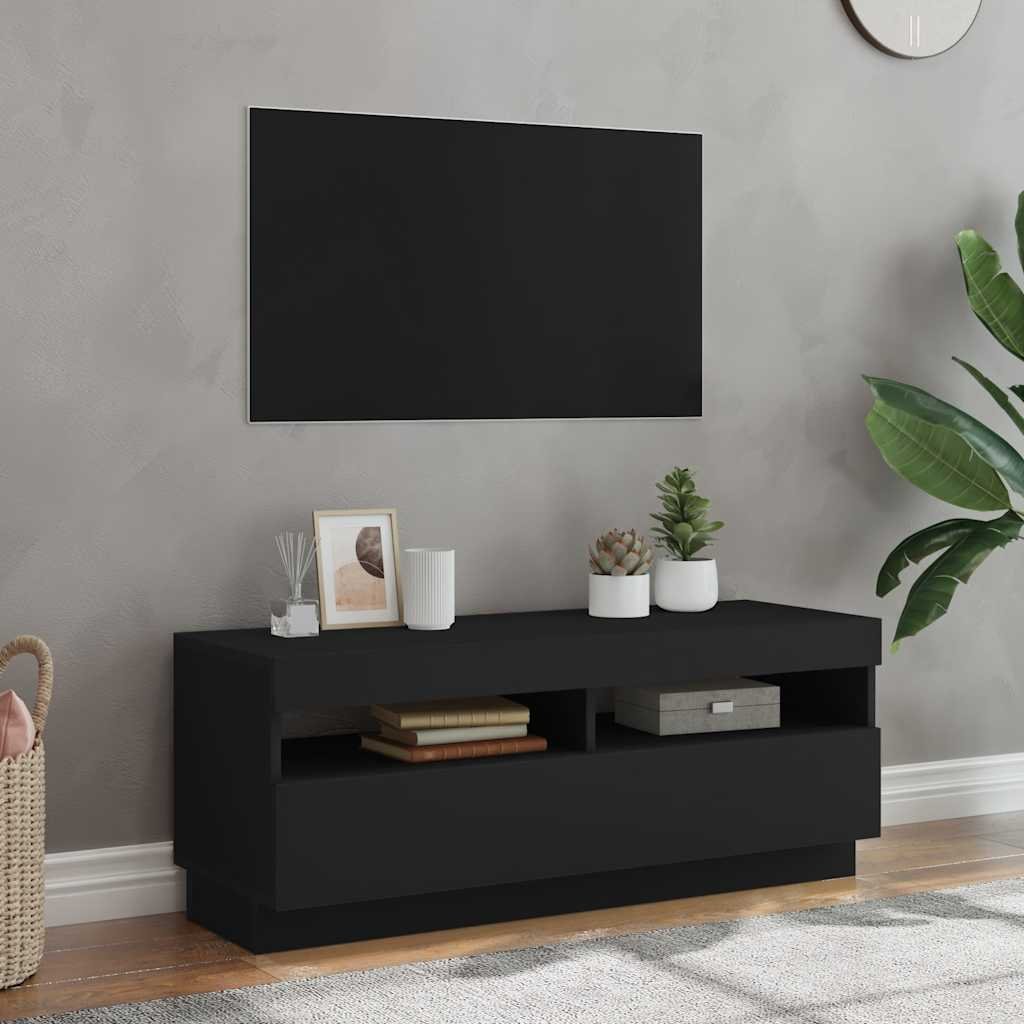vidaXL TV-taso LED-valoilla musta 100x35x40 cm