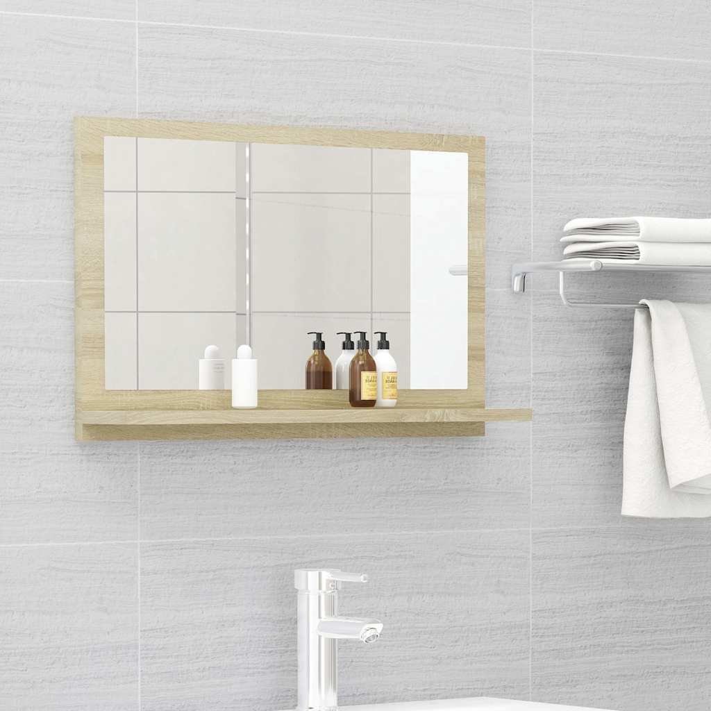 vidaXL Kylpyhuonepeili Sonoma-tammi 60x10,5x37 cm tekninen puu