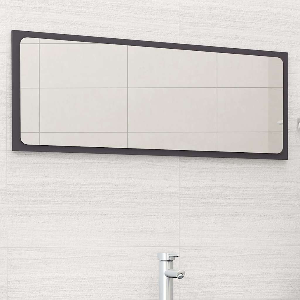 vidaXL Kylpyhuonepeili harmaa 100x1,5x37 cm lastulevy