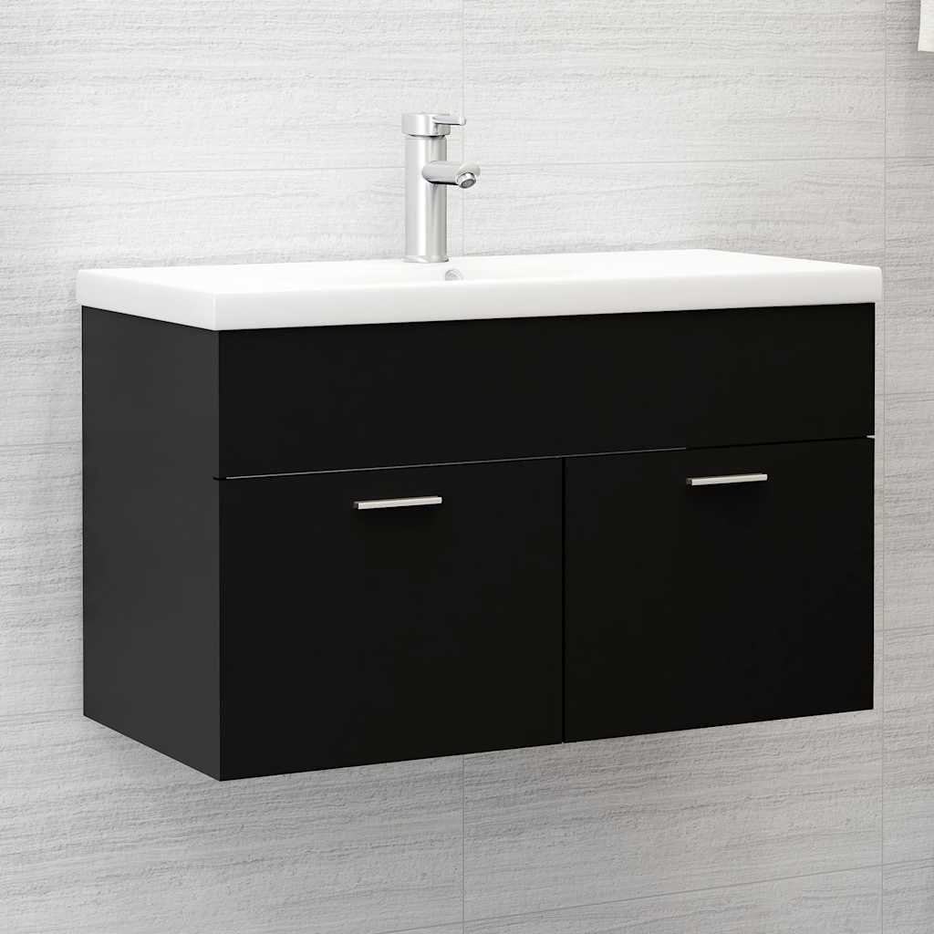 vidaXL Allaskaappi musta 80x38,5x46 cm tekninen puu