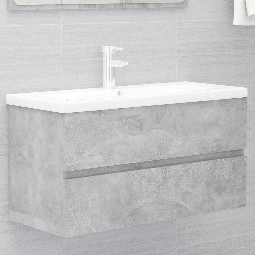 vidaXL Allaskaappi betoninharmaa 90x38,5x45 cm tekninen puu