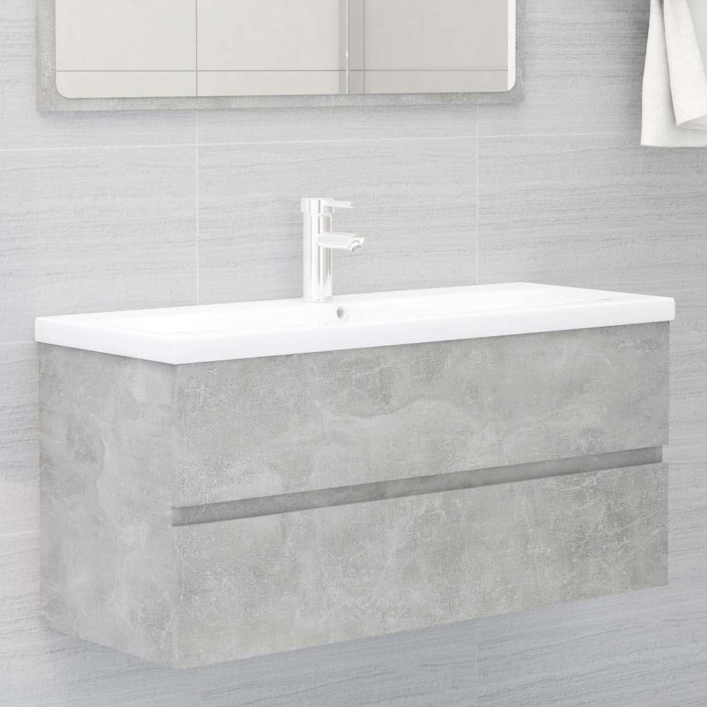vidaXL Allaskaappi betoninharmaa 100x38,5x45 cm tekninen puu