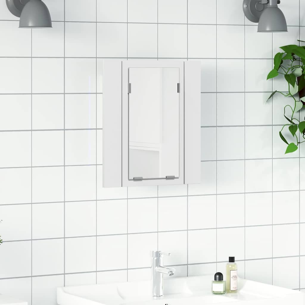 vidaXL Kylpyhuoneen LED-peilikaappi valkoinen 40x12x45 cm akryyli
