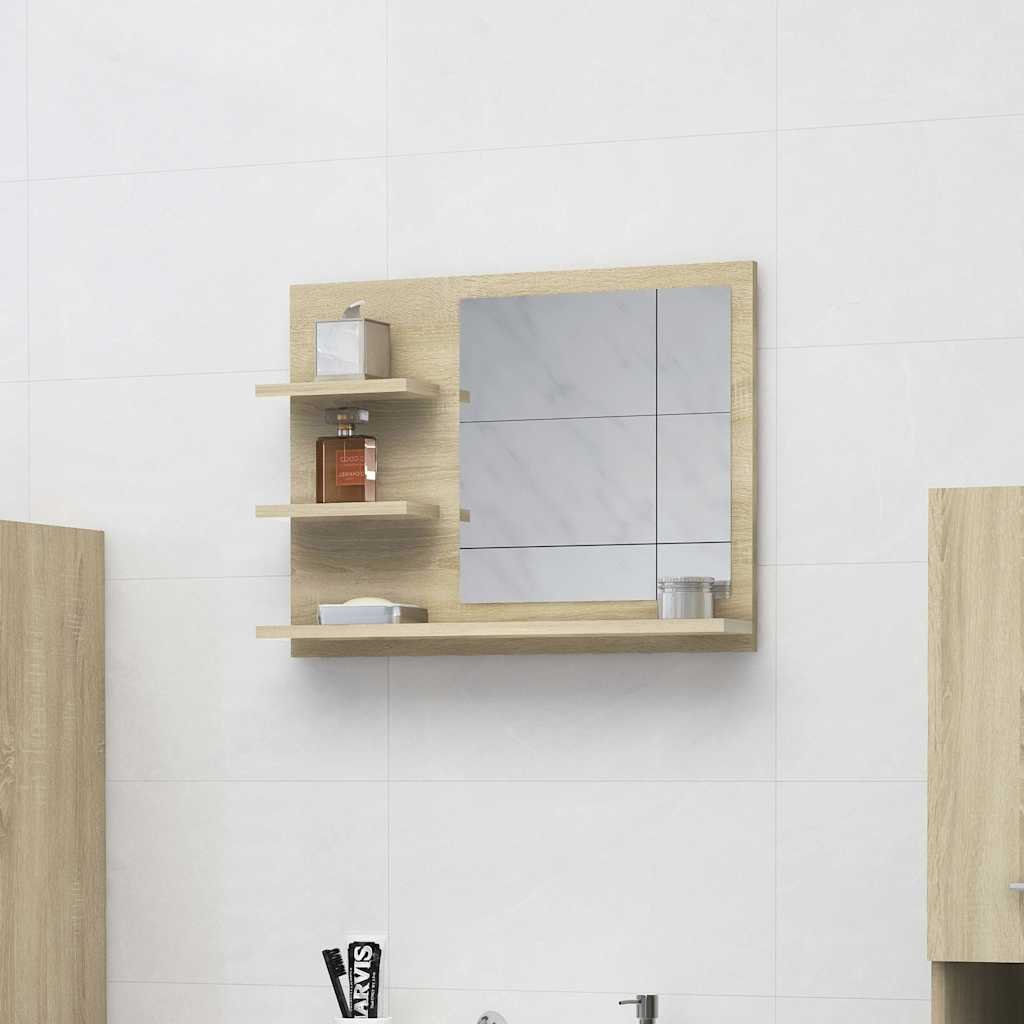 vidaXL Kylpyhuonepeili Sonoma-tammi 60x10,5x45 cm tekninen puu