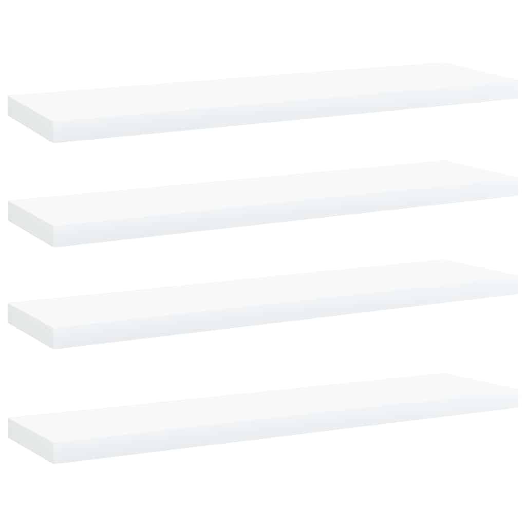 vidaXL Kirjahyllytasot 4 kpl valkoinen 40x10x1,5 cm tekninen puu