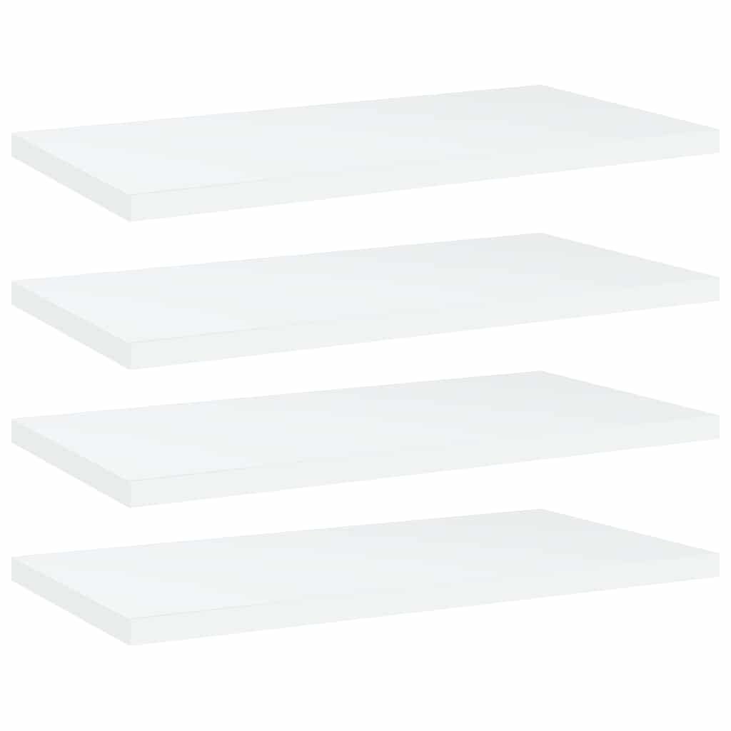 vidaXL Kirjahyllytasot 4 kpl valkoinen 40x20x1,5 cm tekninen puu