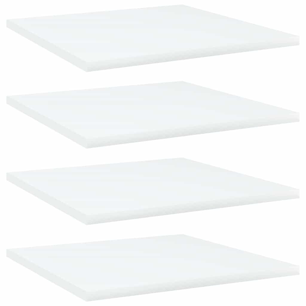 vidaXL Kirjahyllytasot 4 kpl valkoinen 40x40x1,5 cm tekninen puu