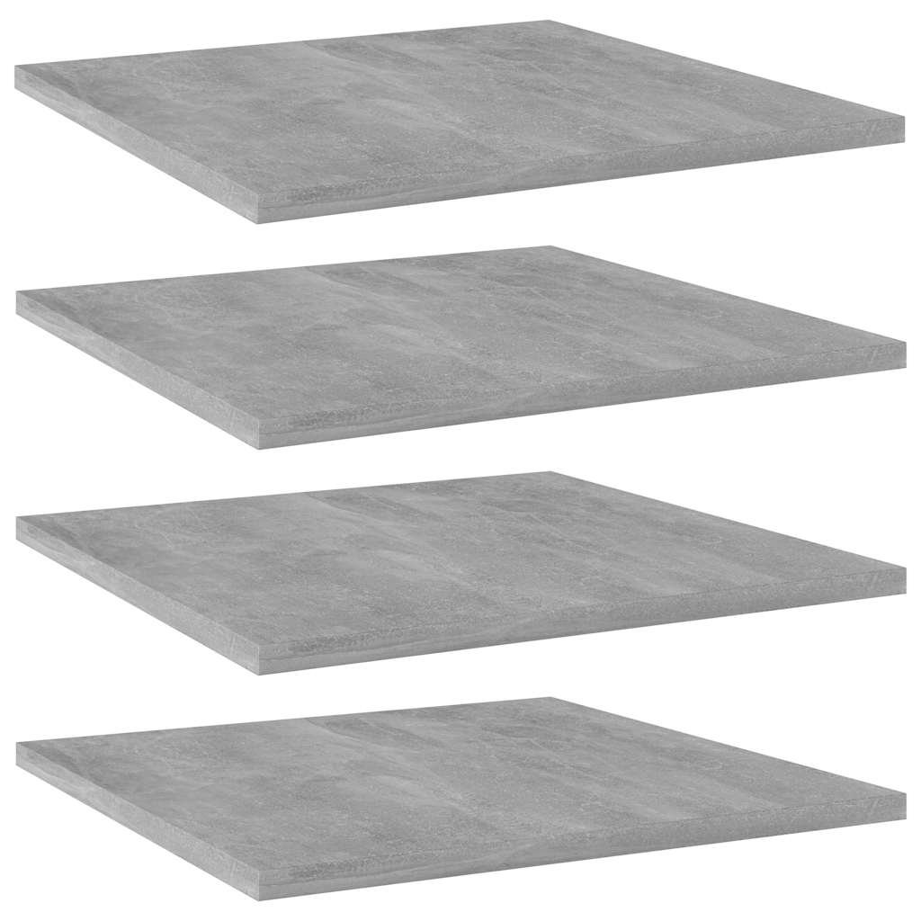 vidaXL Kirjahyllytasot 4 kpl betoninharmaa 40x40x1,5 cm tekninen puu
