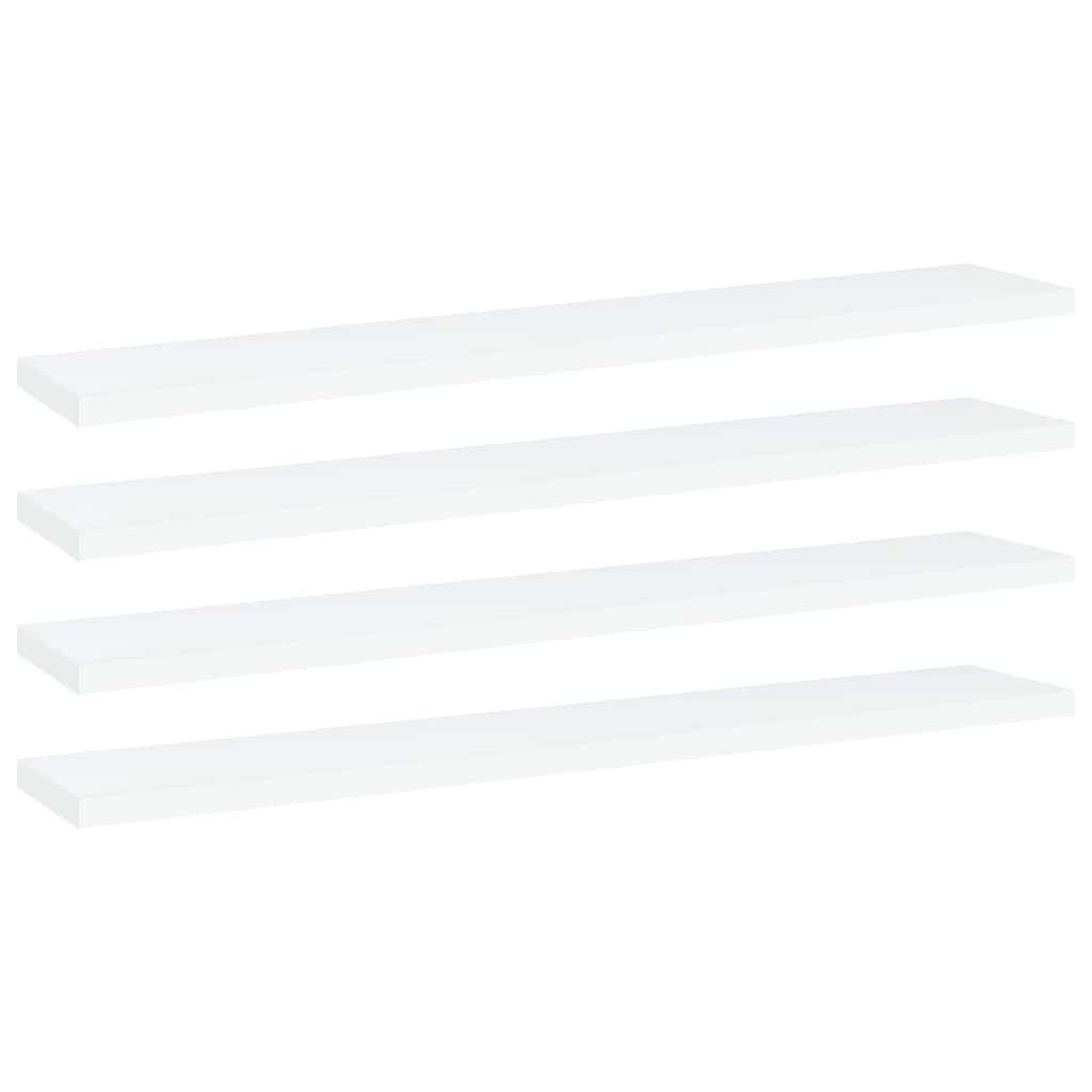 vidaXL Kirjahyllytasot 4 kpl valkoinen 60x10x1,5 cm tekninen puu